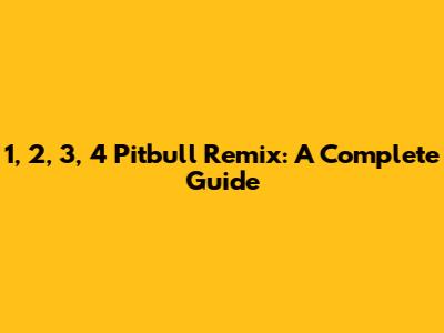 1, 2, 3, 4 Pitbull Remix: A Complete Guide