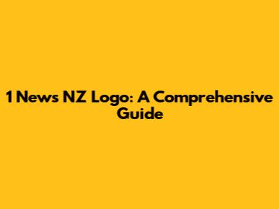 1 News NZ Logo: A Comprehensive Guide