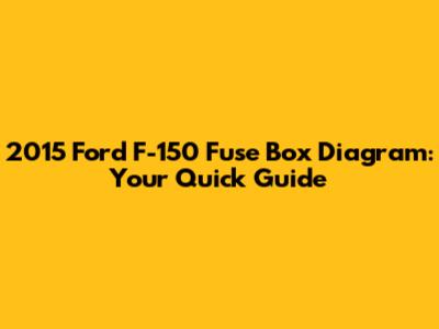 2015 Ford F-150 Fuse Box Diagram: Your Quick Guide