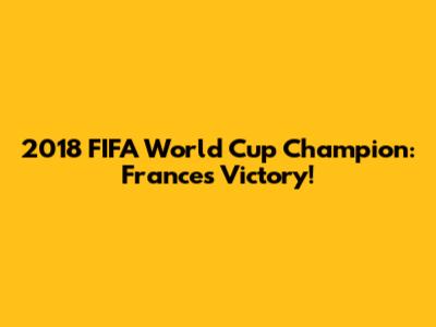 2018 FIFA World Cup Champion: France's Victory!