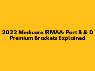 2022 Medicare IRMAA: Part B & D Premium Brackets Explained