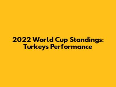 2022 World Cup Standings: Turkey's Performance