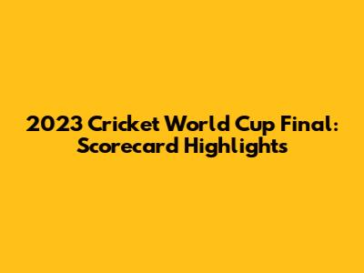 2023 Cricket World Cup Final: Scorecard Highlights
