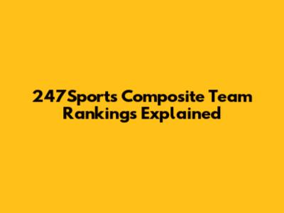 247Sports Composite Team Rankings Explained