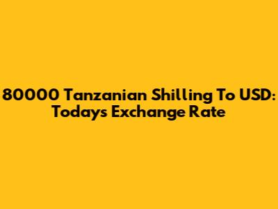 80000 Tanzanian Shilling To USD: Today's Exchange Rate