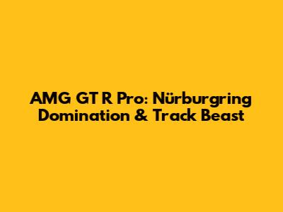 AMG GT R Pro: Nürburgring Domination & Track Beast