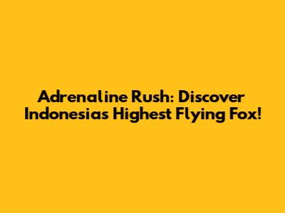 Adrenaline Rush: Discover Indonesia's Highest Flying Fox!