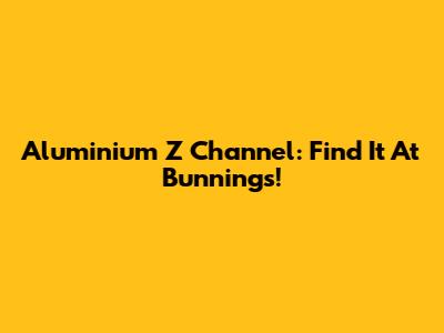 Aluminium Z Channel: Find It At Bunnings!