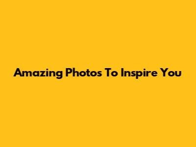 Amazing Photos To Inspire You