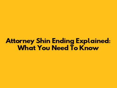 Attorney Shin Ending Explained: What You Need To Know