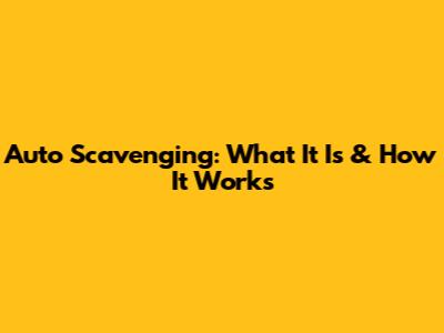 Auto Scavenging: What It Is & How It Works