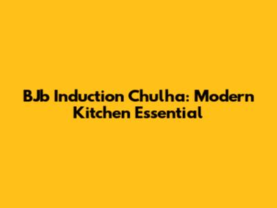 BJb Induction Chulha: Modern Kitchen Essential