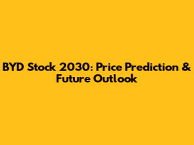 BYD Stock 2030: Price Prediction & Future Outlook