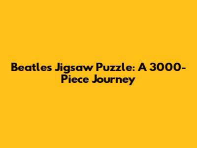 Beatles Jigsaw Puzzle: A 3000-Piece Journey
