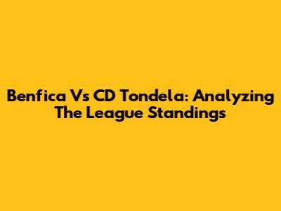 Benfica Vs CD Tondela: Analyzing The League Standings
