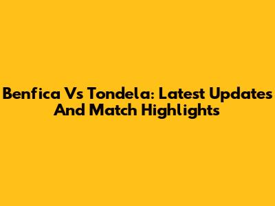 Benfica Vs Tondela: Latest Updates And Match Highlights