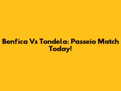 Benfica Vs Tondela: Passeio Match Today!