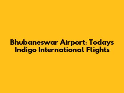 Bhubaneswar Airport: Today's Indigo International Flights