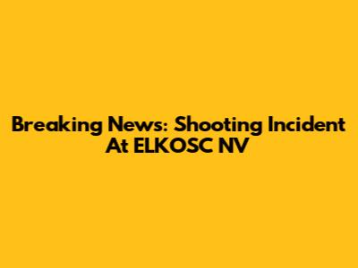Breaking News: Shooting Incident At ELKOSC NV