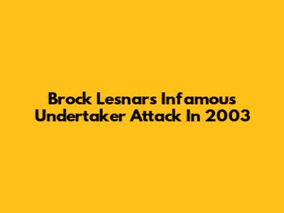 Brock Lesnar's Infamous Undertaker Attack In 2003