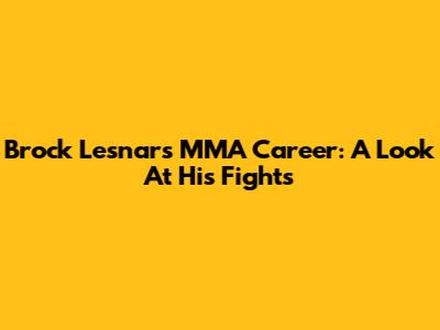 Brock Lesnar's MMA Career: A Look At His Fights