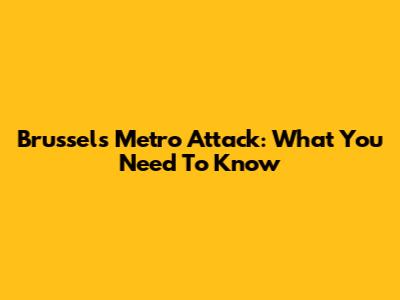 Brussels Metro Attack: What You Need To Know