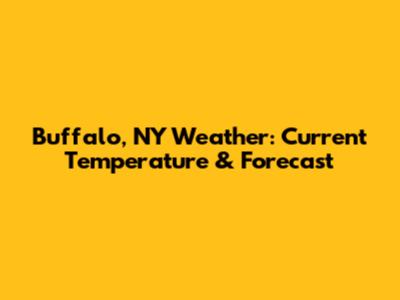 Buffalo, NY Weather: Current Temperature & Forecast