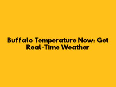 Buffalo Temperature Now: Get Real-Time Weather