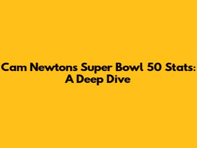 Cam Newton's Super Bowl 50 Stats: A Deep Dive