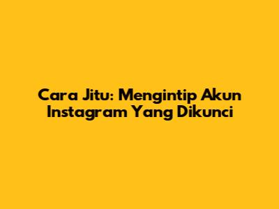 Cara Jitu: Mengintip Akun Instagram Yang Dikunci