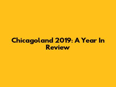 Chicagoland 2019: A Year In Review