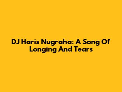 DJ Haris Nugraha: A Song Of Longing And Tears