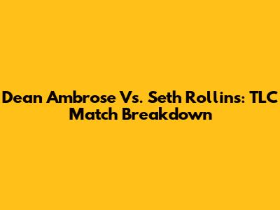 Dean Ambrose Vs. Seth Rollins: TLC Match Breakdown
