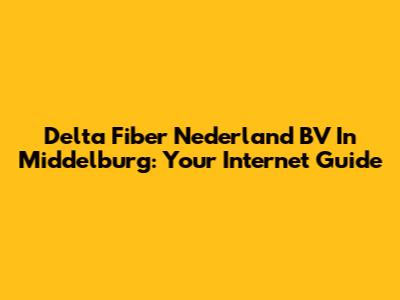 Delta Fiber Nederland BV In Middelburg: Your Internet Guide