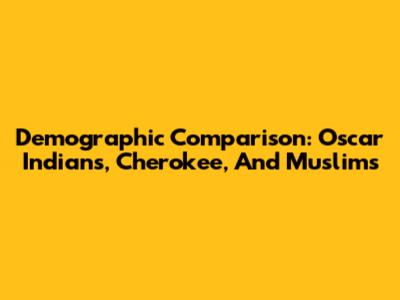 Demographic Comparison: Oscar Indians, Cherokee, And Muslims
