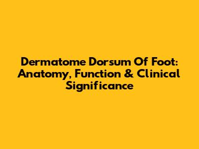 Dermatome Dorsum Of Foot: Anatomy, Function & Clinical Significance