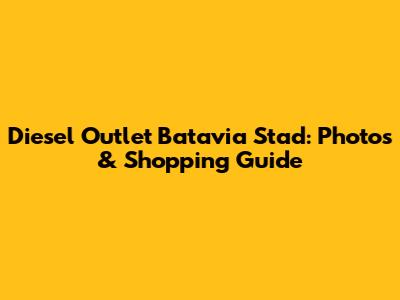 Diesel Outlet Batavia Stad: Photos & Shopping Guide