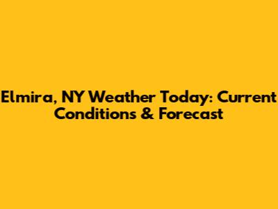 Elmira, NY Weather Today: Current Conditions & Forecast