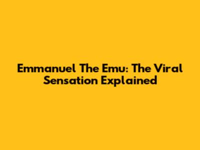 Emmanuel The Emu: The Viral Sensation Explained