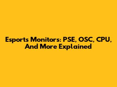 Esports Monitors: PSE, OSC, CPU, And More Explained