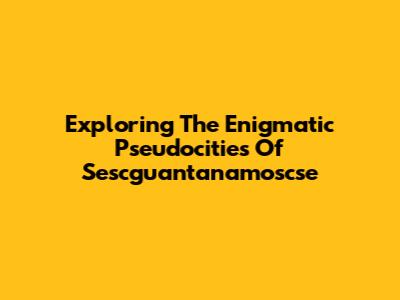 Exploring The Enigmatic Pseudocities Of Sescguantanamoscse