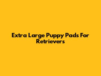 Extra Large Puppy Pads For Retrievers