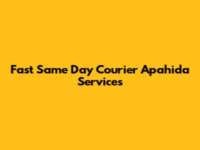 Fast Same Day Courier Apahida Services