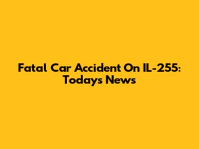 Fatal Car Accident On IL-255: Today's News