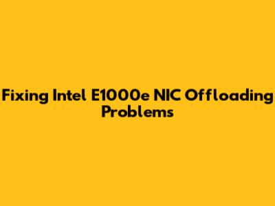 Fixing Intel E1000e NIC Offloading Problems