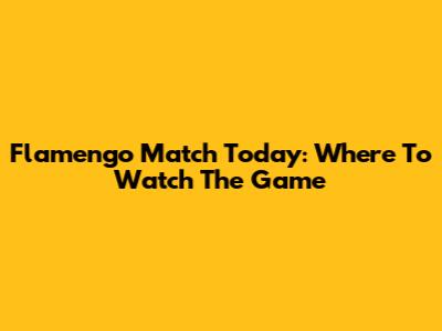 Flamengo Match Today: Where To Watch The Game