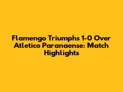 Flamengo Triumphs 1-0 Over Atletico Paranaense: Match Highlights