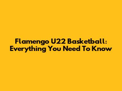 Flamengo U22 Basketball: Everything You Need To Know