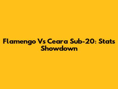 Flamengo Vs Ceara Sub-20: Stats Showdown