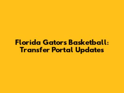 Florida Gators Basketball: Transfer Portal Updates